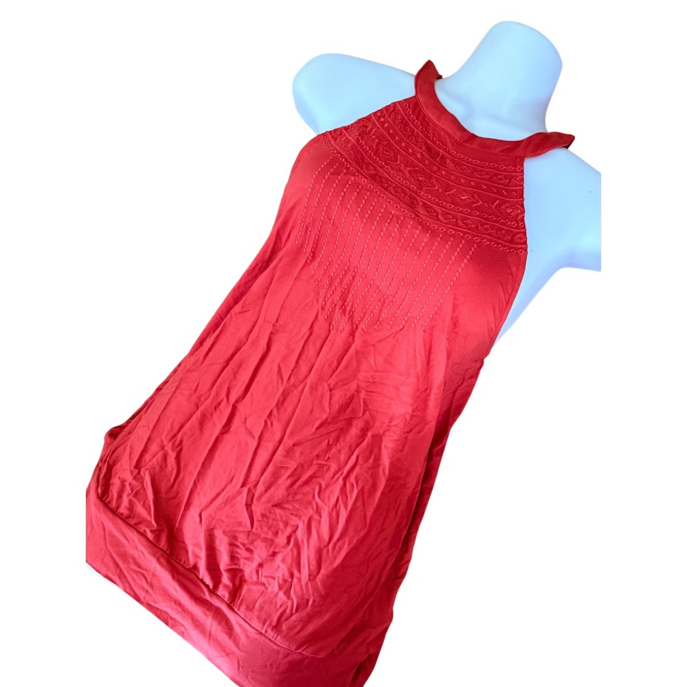 NWT‎ Cable & Gauge Embroidered Halter Neck Blouson Top